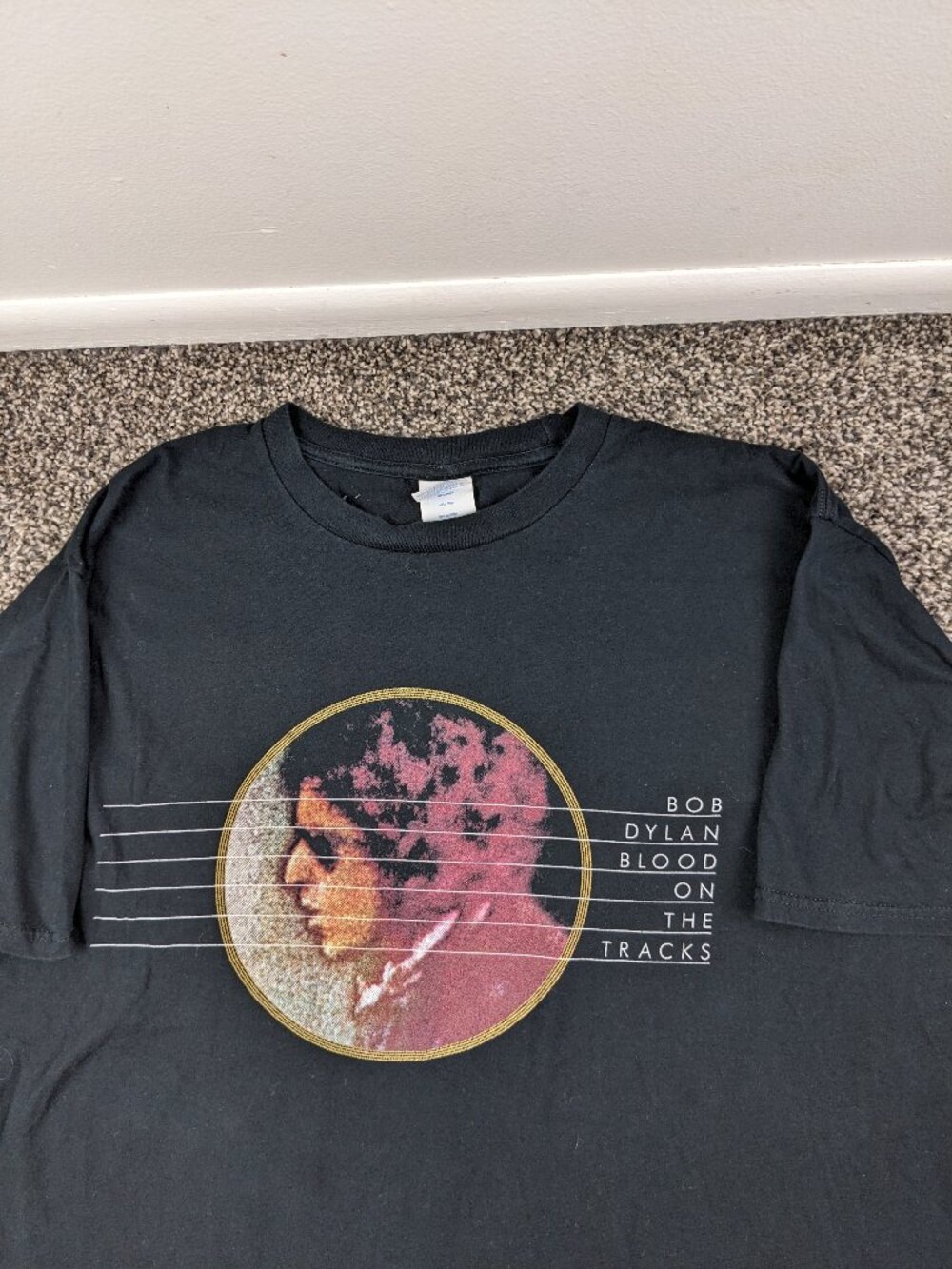 Bob Dylan Blood on the Tracks T-Shirt 100% Cotton Port & Company Mens XL